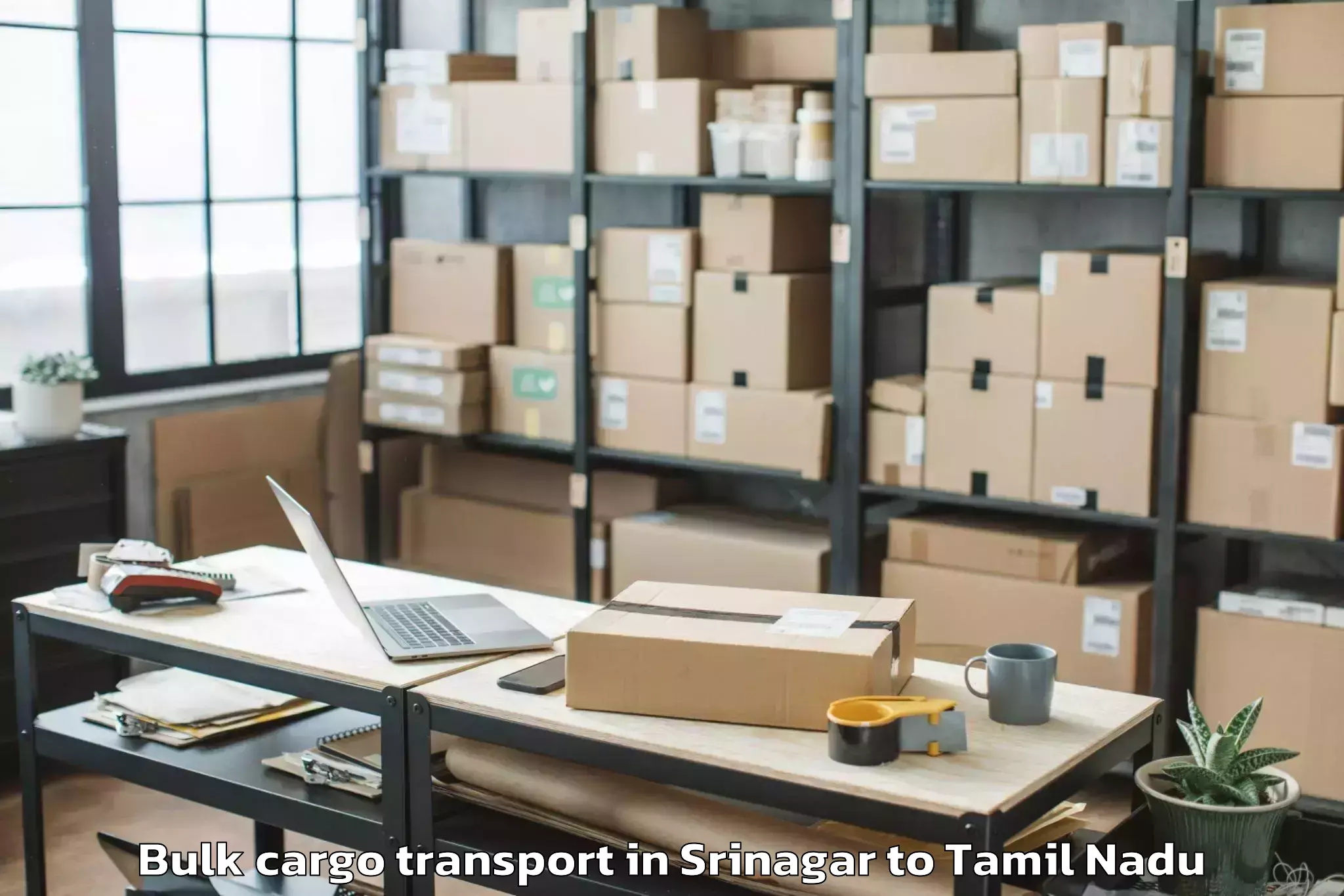 Affordable Srinagar to Chennai Aero Park Bulk Cargo Transport